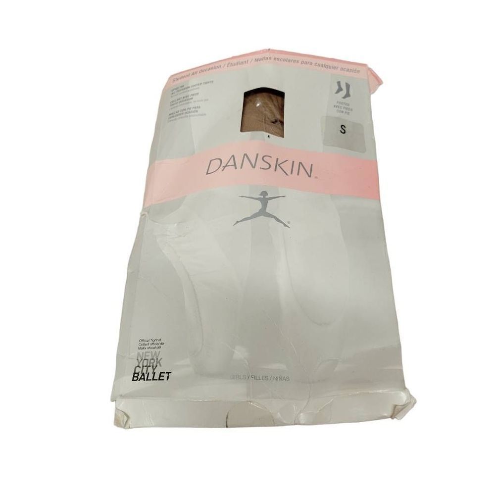 Danskin Girls' Microfiber Footed Tights, beige, 2 pack S 4-6T